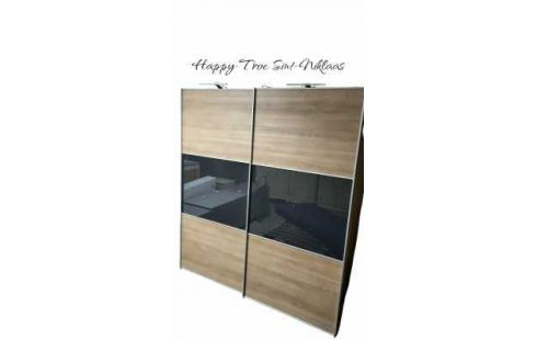 KLEIDERSCHRANK 1 2 TÜREN VERSCHIEBBAR MET EIS BELEUCHTET