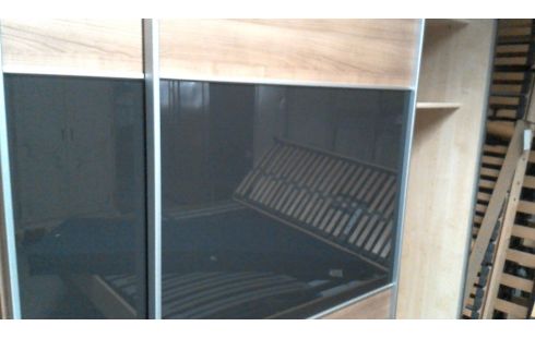 KLEIDERSCHRANK 1 2 TÜREN VERSCHIEBBAR MET EIS BELEUCHTET