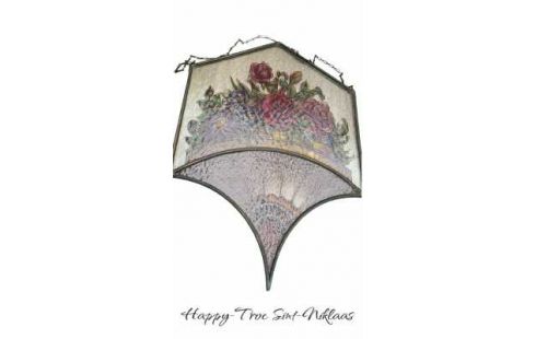 OBJET DECO GLACE PLOMB FLEUR