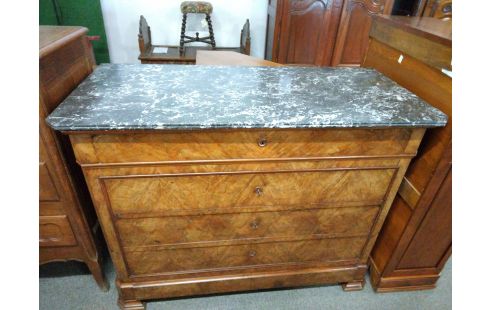 COMMODE LOUIS PHILIPPE MARBRE GRIS
