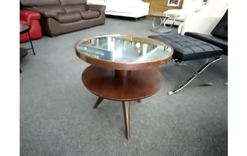 TABLE BASSE DOUBLE PLATEAUX PIEDS COMPAS