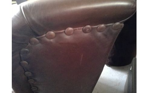 FAUTEUIL CUIR BRUNS LA PAIRE