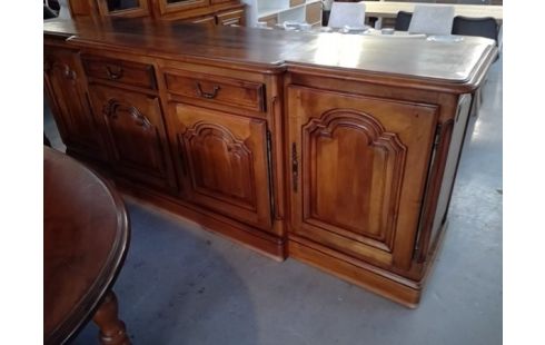 SALLE A MANGER 3 PIECES MERISIER TABLE +BUFFET VITRÉ+ DRESSOIR (CLEFS)