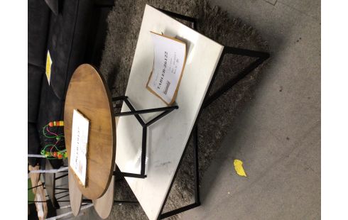 TABLE DE SALON MARBRE BLANC 26122