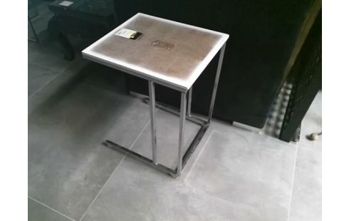 GUERIDON METALLIQUE GRIS