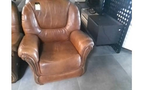 FAUTEUIL CLUB CUIR COGNAC