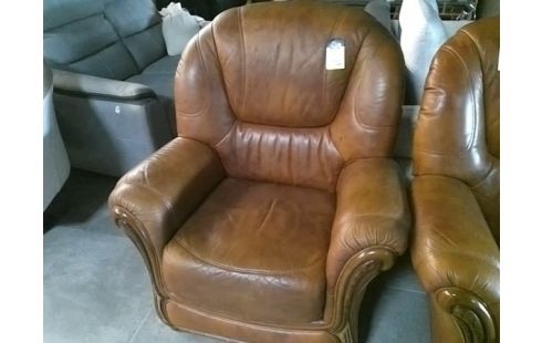 FAUTEUIL CLUB CUIR COGNAC