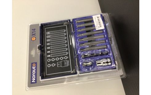 Boîte de 14 embouts Torx T20-T55 NORAUTO carré 1/2.