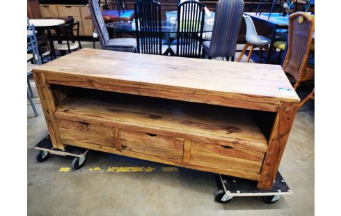 MEUBLE TV BOIS EXOTIQUE