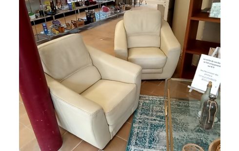 SALON CUIR BEIGE 3+1+1