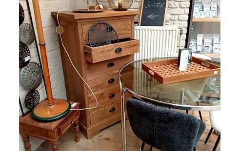 COMMODE TECK 6 TIROIRS