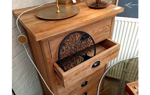 COMMODE TECK 6 TIROIRS