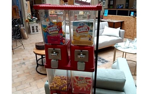 DISTRIBUTEUR DE CHEWING GUM 4 BACS ROUGE