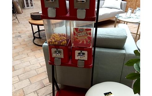 DISTRIBUTEUR DE CHEWING GUM 4 BACS ROUGE