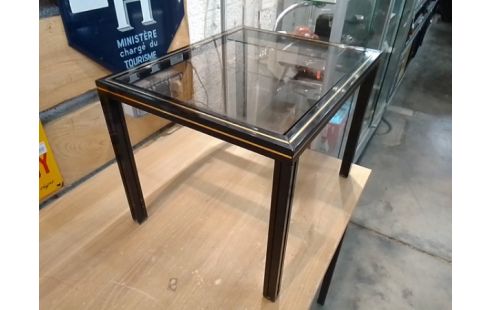 TABLE BASSE METAL NOIR VERRE