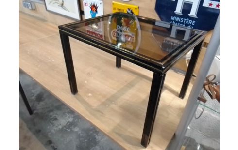 TABLE BASSE METAL NOIR VERRE