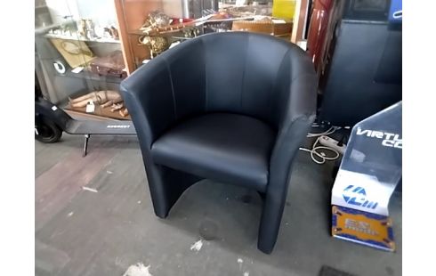 FAUTEUIL SIMILI CUIR NOIR
