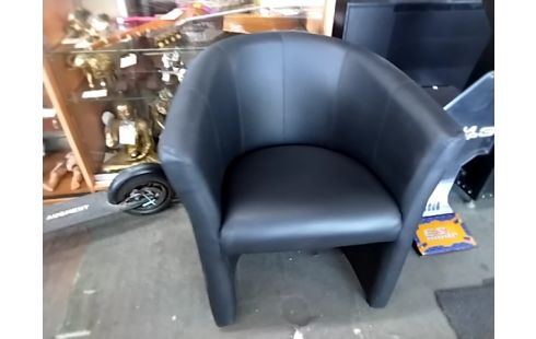 FAUTEUIL SIMILI CUIR NOIR