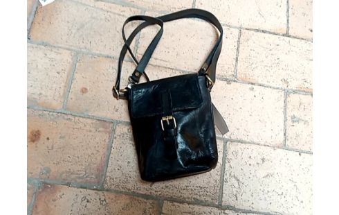 SAC BANDOULIERE CUIR BLEU