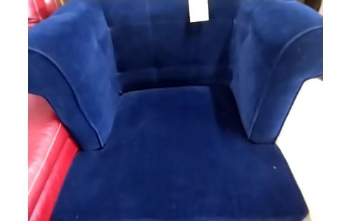 FAUTEUIL VELOURS BLEU