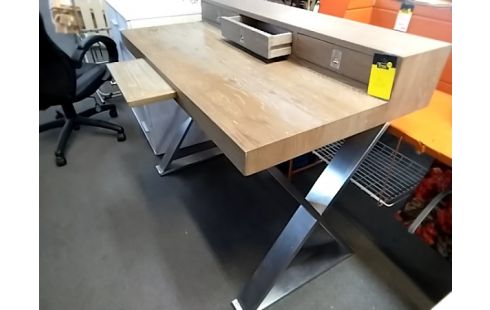 BUREAU BOIS PIEDS METAL