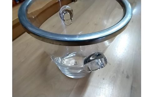 SEAU A CHAMPAGNE VERRE ETAIN