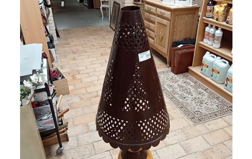 LAMPE SUR PIED JAUNE ET FER FORGE s