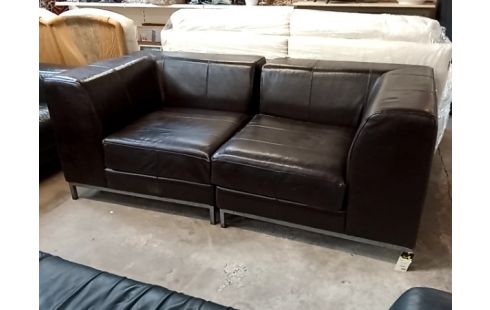 CANAPE pu chocolat 2 places