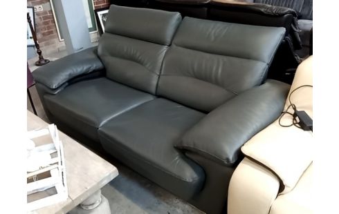 CANAPE cuir gris 2 + 1 satis magnifique