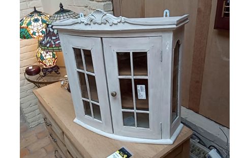 ARMOIRE À SUSPENDRE OU À POSER PATINE BLANC 2 PORTES