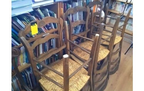 CHAISE PAILLEES LOT DE 6