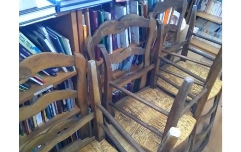 CHAISE PAILLEES LOT DE 6