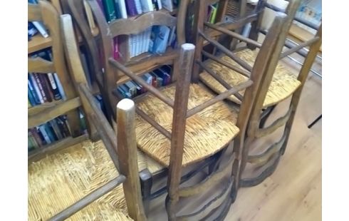 CHAISE PAILLEES LOT DE 6