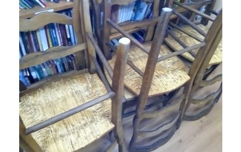 CHAISE PAILLEES LOT DE 6