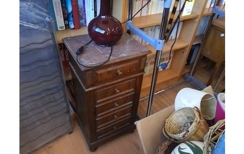 CHEVET 5 TIROIRS + MARBRE