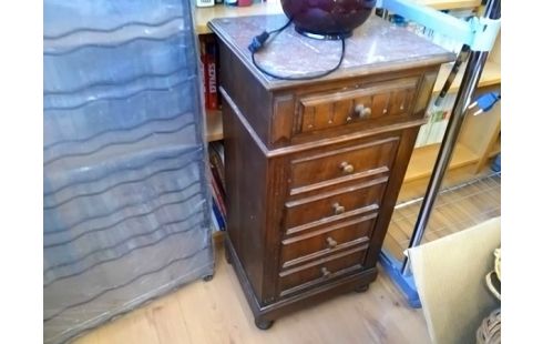 CHEVET 5 TIROIRS + MARBRE