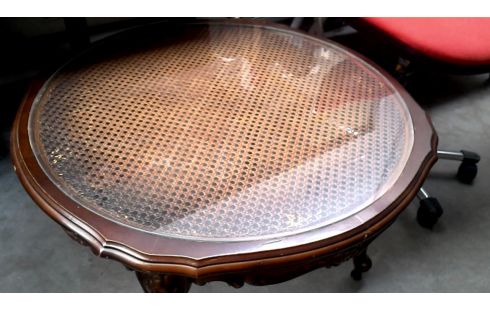 MESA DE SALÓN REDONDO HIELO ESTILO LUIS XV