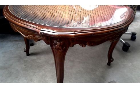 MESA DE SALÓN REDONDO HIELO ESTILO LUIS XV