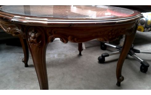 MESA DE SALÓN REDONDO HIELO ESTILO LUIS XV