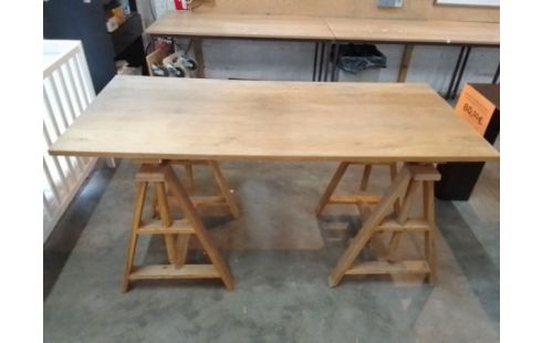 BUREAU BOIS SUR TRÉTEAUX