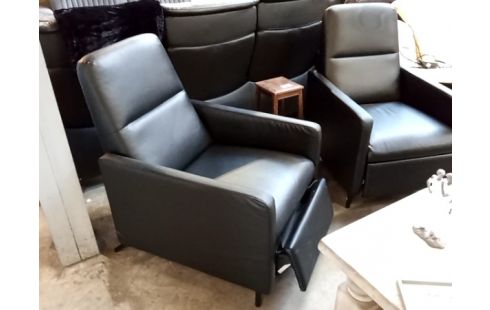 FAUTEUIL RELAX manuel ikea pu noir