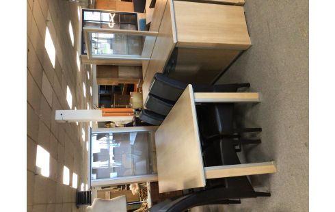 SALLE A MANGER TABLE BUFFET VITRINE MIROIR COULEUR HETRE