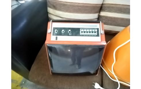 TELEVISEUR RETRO ORANGE VISSEAUX DECO