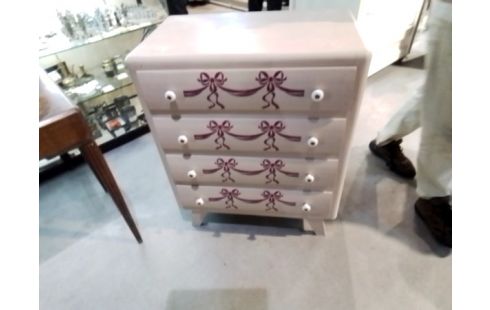 COMMODE 4 TIROIRS DÉCOR NŒUDS