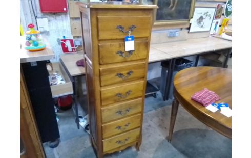 CHIFFONNIER 7 TIROIRS CHENE MASSIF