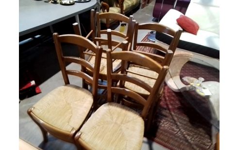 6 CHAISES PAILLEES