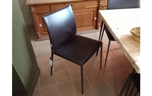 CHAISE CUIR PIED ALU ZANOTTA LOT 8
