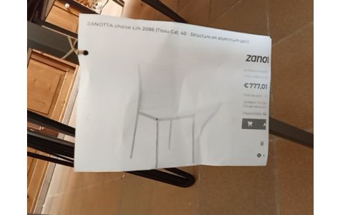 CHAISE CUIR PIED ALU ZANOTTA LOT 8