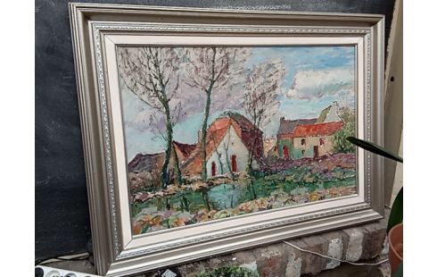 HUILE SUR TOILE MAISONNETTES