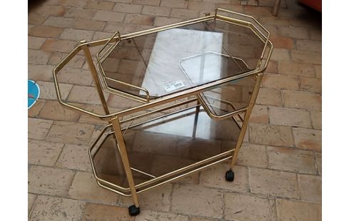 DESSERTE A ROULETTES DOREE VINTAGE